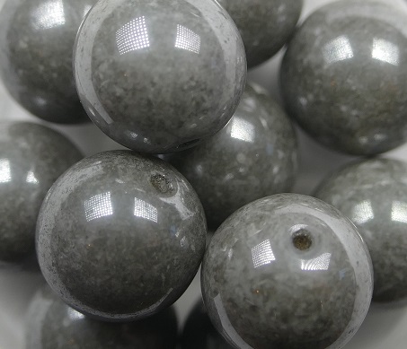 12-r-03000-14449 12 mm round druk beads chalk white grey luster