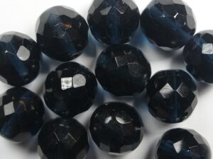 FP1-12-30330 Montana Czech Glass Facet Firepolish 12mm 6 stuks
