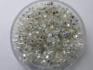 M-Cub-18-0001 Silver Lined Crystal Miyuki Cubes 1.8x1.8 mm