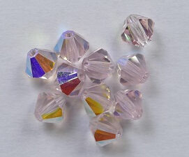 PrBic-06-LTROAB Light Rose AB Preciosa Bicones 6 mm 10 stuks