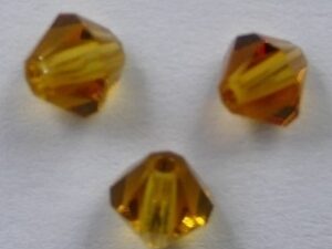 SW-04-TO 4 mm Topaz Swarovski Element Bicones - Afbeelding 1