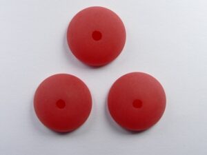 Pol-hr16-04 16 mm Polaris halfronde kraal, rood