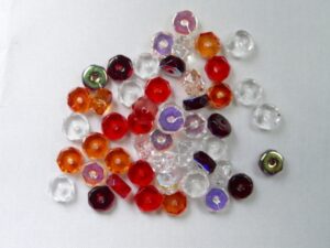 Czech Glass, Faceted Rondel beads, 3x6 mm, Mix Strawberry Field - Afbeelding 1