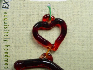 TGL-02-GT Toggle Clasp, kapittelsluiting, 1 streng , glas, hartvormig: garnet