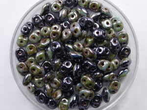 SD-03849-65431 Black/White Lazure Blue Matubo SuperDuo Duets 10 gram