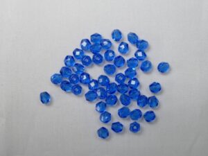 FP1-04-60310 Dark Capri Blue Czech Glass Facet Firepolish 4mm 50 stuks - Afbeelding 1