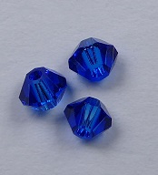 3 mm Blue Capri Swarovski Element Bicones - Afbeelding 1