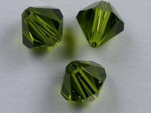 6 mm Olivine Swarovski Element Bicones - Afbeelding 1