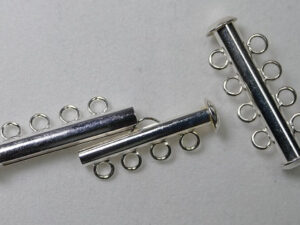 Ronde schuifsluiting, 4 strengen, silver plated - Afbeelding 1