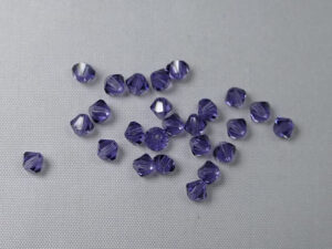 PrBic-04-TAN Tanzanite bicones 4 mm 25 stuks - Afbeelding 1