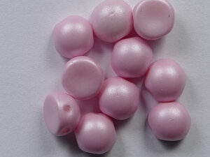 CAB-2-hole-02010-29306 2-hole Cabochons, 6 mm, Alabaster Pastel Rose - Afbeelding 1