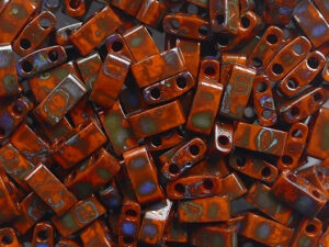 M-HTL-4520 Opaque Orange Picasso Miyuki Half Tila Beads 5x2,3 mm - Afbeelding 1