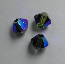 SW-04-MOAB2 4 mm Morion AB2x Swarovski Element Bicones - Afbeelding 1