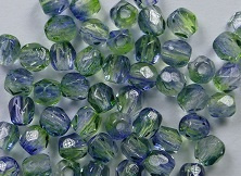 FP1-03-48006CR Dual Coated Blueberry-Green Tea Czech Glass Facet Firepolish 3mm