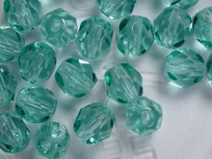 FP1-06-60110 Teal Czech Glass Facet Firepolish 6 mm 25 stuks - Afbeelding 1