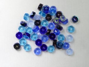 Czech Glass, Faceted Rondel beads, 3x6 mm, Mix Blue Tones - Afbeelding 1