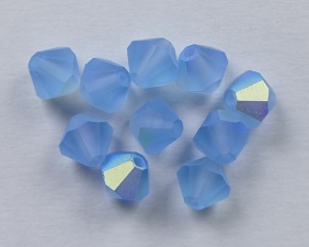 PrBic-06-AQUAABMAT Matte Aqua AB Preciosa Bicones 6 mm 10 stuks op=op