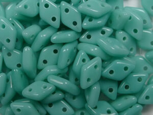 CM-DI-63130 Opaque Turquoise CzechMates 2-hole Diamond Beads, 5 gram
