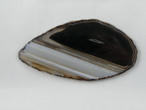 Agaatschijf, 115x60 mm, zwart