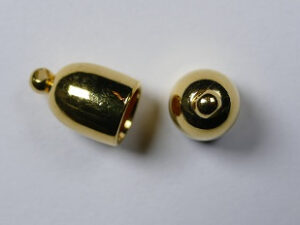 Bullet End Cap, 6 mm, Gold plated