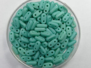 CZM-B-63130M 2 hole Bar Beads 6x3 mm Czech Mates Matte Opaque Turquoise - Afbeelding 1