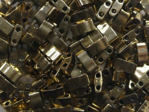 M-HTL-0457 Metallic Dark Bronze Miyuki Half Tila Beads 5x2,3 mm - Afbeelding 1