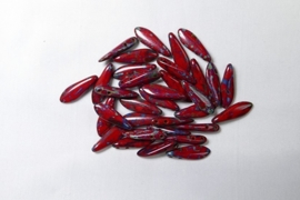 CMD-93200T Opaque Red Travertin CzechMates 2-HOLE Dagger Bead - Afbeelding 2