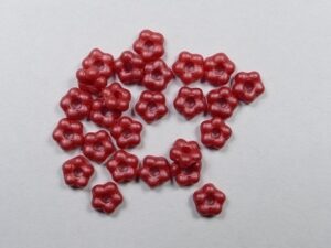 FB-29360 Czech Glass Flower Beads, Alabaster Koraalrood - Afbeelding 1