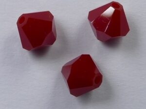 6 mm Dark Red Coral Swarovski Element Bicones - Afbeelding 1