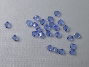 PrBic-04-SAPLT Light Sapphire Preciosa Bicones 4 mm 25 stuks - Afbeelding 1