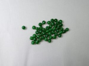 04-R-54110 Round Beads , 4 mm, Czech Glass Opaque Green with Black