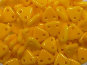 CMTR-93110 2 hole Triangle Beads, 6 mm, Czech Mates, Sunflower Yellow