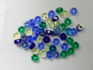 Czech Glass, Faceted Rondel beads, 3x6 mm, Mix Lagoon - Afbeelding 1