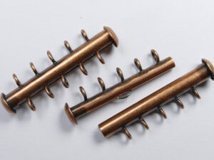 Vertical Loop schuifsluiting, 5 strengen, antique copper plated - Afbeelding 1