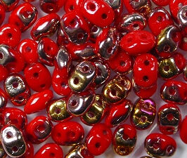 SD-93200C Opaque Red Capri Gold Matubo SuperDuo 10 gram - Afbeelding 1