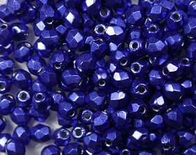 FP1-03-77065CR ColorTrends Saturated Metallic Lapis Blue Czech Glass Facet Firepolish 3mm 50 stuks - Afbeelding 1