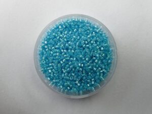 DB-11-1708 Mint Pearl Lined Ocean Blue Miyuki Delica's 11/0 - Afbeelding 1