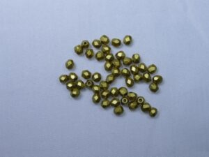 FP1-03-01720JTK Matte Metallic Aztec Gold Czech Glass Facet Firepolish 3mm 50 stuks - Afbeelding 1