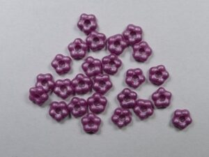 FB-29364 Czech Glass Flower Beads, Alabaster Lila - Afbeelding 1