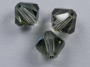 6 mm Black Diamond Swarovski Element Bicones - Afbeelding 1