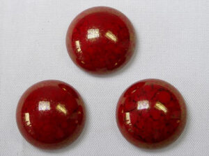 CAB-R18-93190-15495 Red Coral Lumi Czech Round Cabochon 18 mm