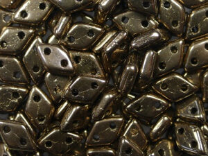 CM-DI-23980B Bronze CzechMates 2-hole Diamond Beads, 5 gram