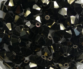 SW-05-JETNT2 5 mm Jet Nut 2x Swarovski Element Bicones - Afbeelding 2