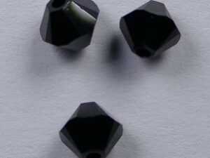 SW-04-JET 4 mm Jet Swarovski Element Bicones
