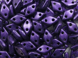 CM-DI-79021MJT Metallic Suede Purple CzechMates 2-hole Diamond Beads, 5 gram