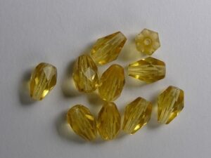 Firepolished Drops, 7x5 mm, Amber - Afbeelding 1