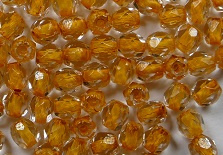 FP1-03-44887LC Rose Orange Lined Crystal Czech Glass Facet Firepolish 3mm 50 stuks - Afbeelding 1