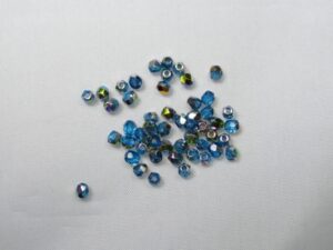 FP1-03-60040V Vitrail Dark Aquamarine Czech Glass Facet Firepolish 3mm 50 stuks