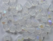 FP1-03-00030MX Matte Crystal AB Czech Glass Facet Firepolish 3mm 50 stuks - Afbeelding 1