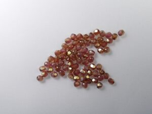 FP1-03-01000LK Luster Goldish Pink Stone Czech Glass Facet Firepolish 3mm 50 stuks
